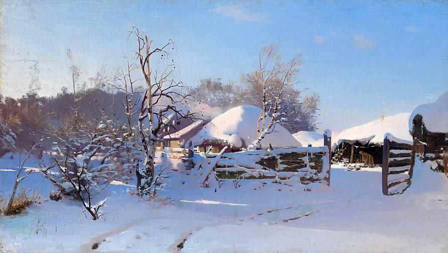 Winter Scene Painting by Nikolay Dubovskoy