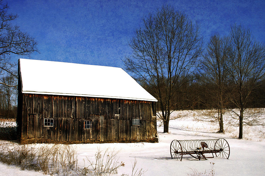Winter Photograph - Winter Scenic Farm by Christina Rollo