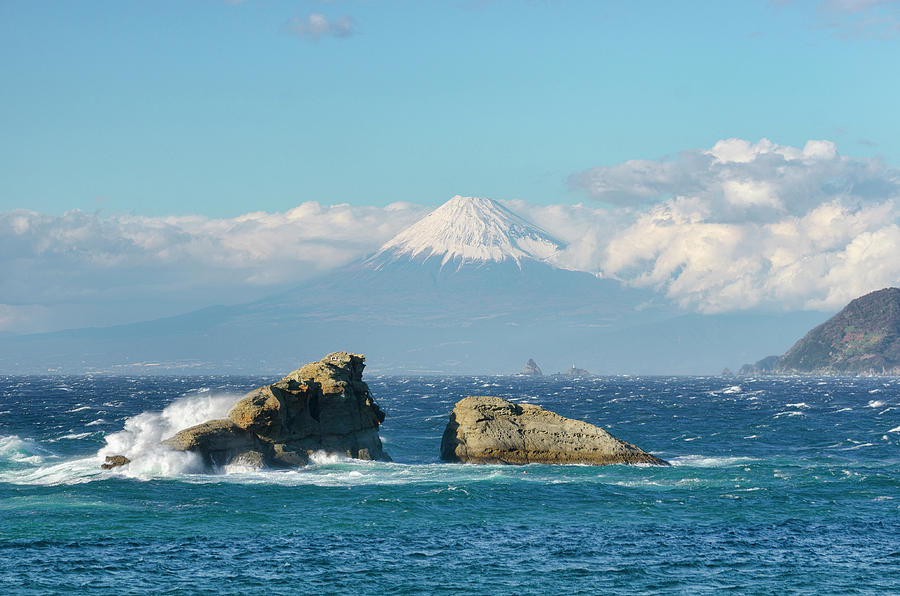 Winter Sea And Mt Fuji Photograph by Tommy Tsutsui