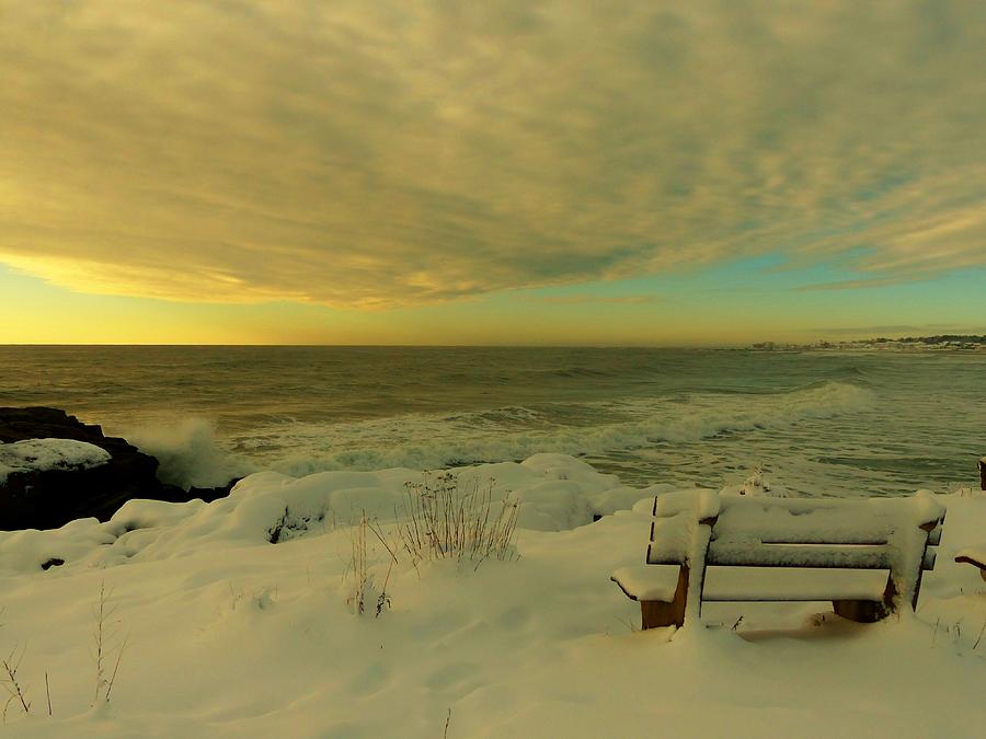 Snow Photograph - Winter Seascape by Elaine Franklin