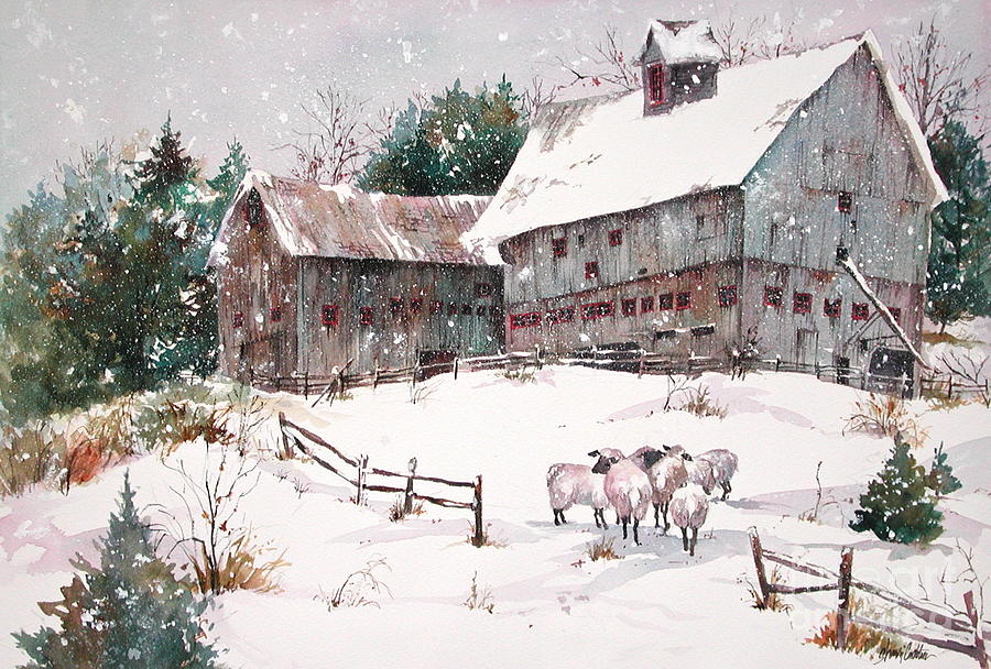 Winter Sheep Painting by Sherri Crabtree - Fine Art America