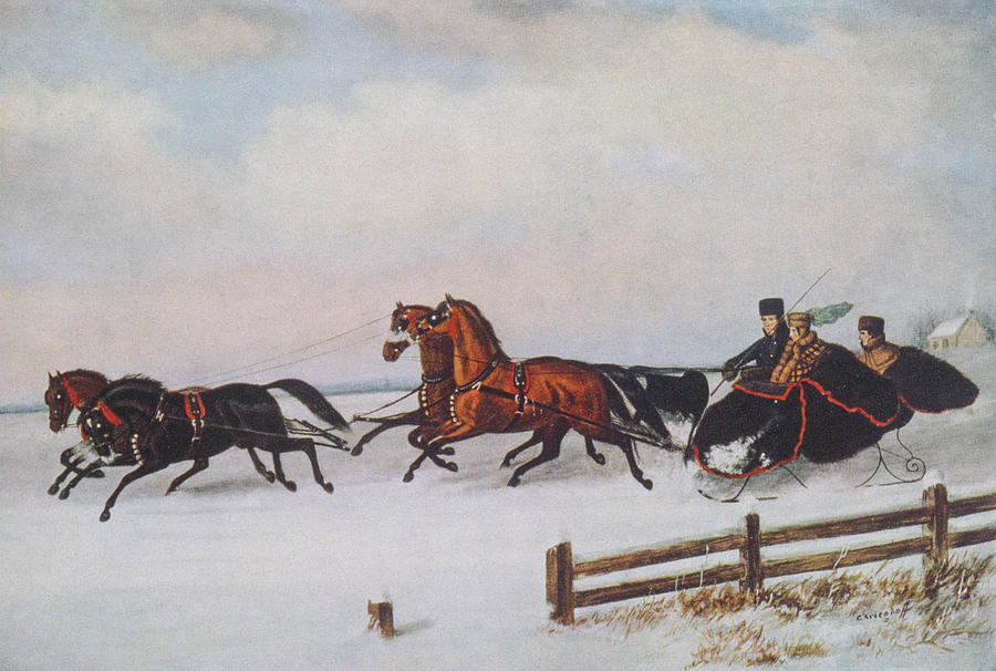 Winter Painting - Winter Sleigh by Cornelius Krieghoff