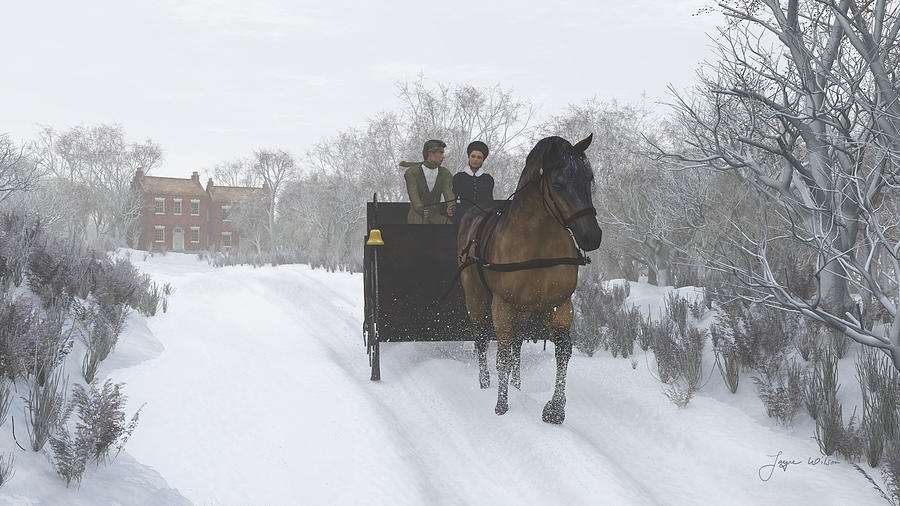 Winter Digital Art - Winter Sleigh Ride by Jayne Wilson