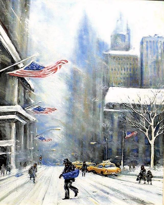 Winter Snow Nyc Painting by Philip Corley