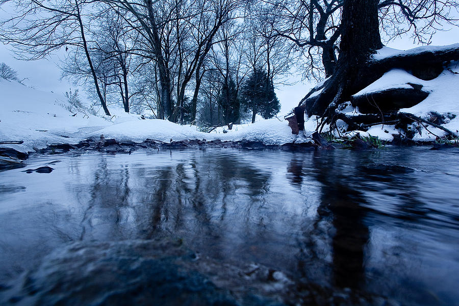 Winter Snow on Stream Photograph by John Magyar Photography
