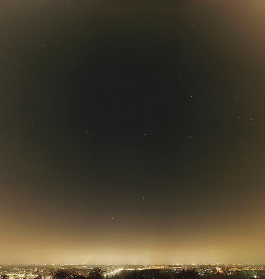 Space Photograph - Winter Stars And Light Pollution by Eckhard Slawik