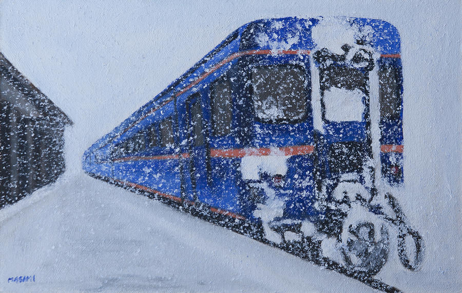 Winter Station Painting by Masami Iida
