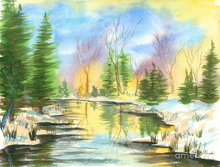 Winter Stillness Painting by Walt Brodis