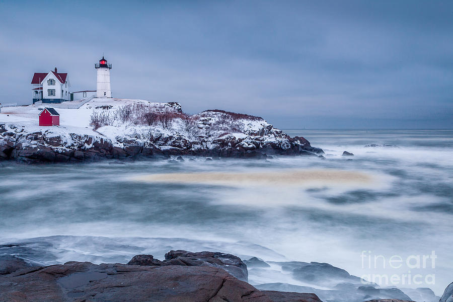Winter Storm at the Nubble Photograph by Susan Cole Kelly