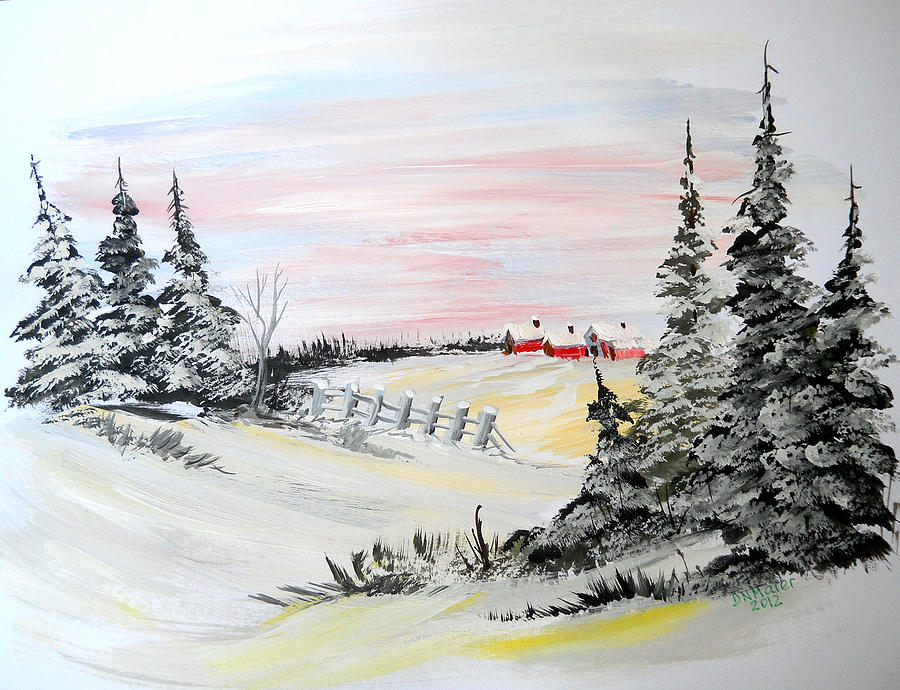 Winter Story 4 Painting by Dorothy Maier