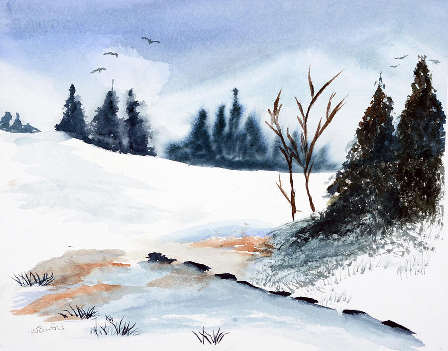 Winter Stream        Painting by Wade Binford