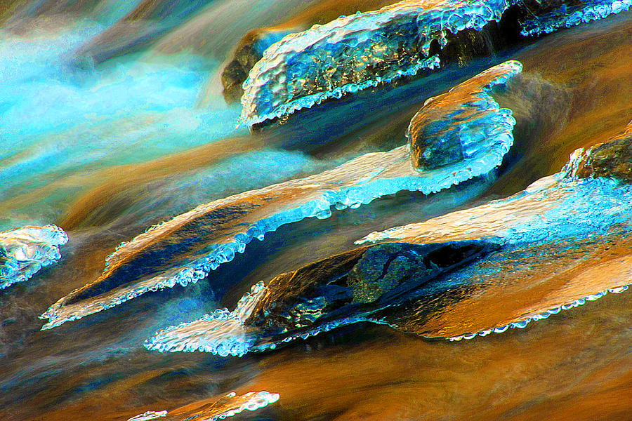 Winter Stream Abstract Photograph by Mike Flynn