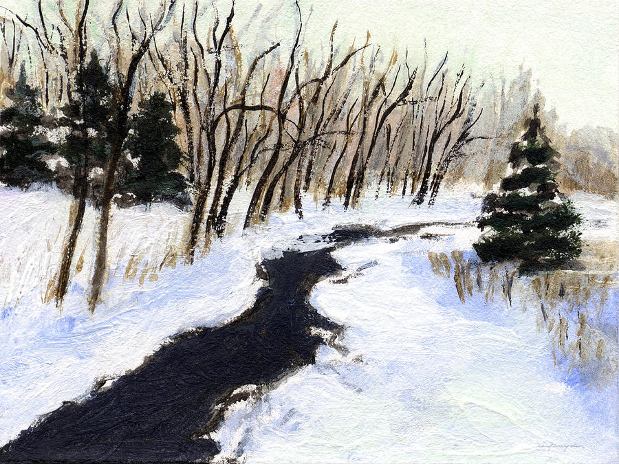Winter stream Painting by J Reifsnyder