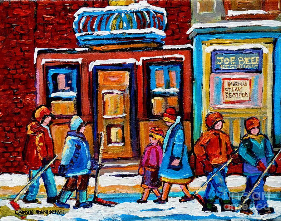 Montreal Painting - Winter Street In Saint Henri by Carole Spandau