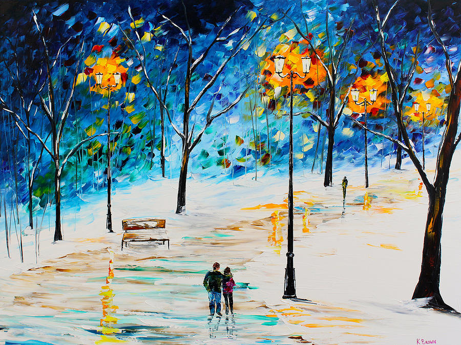 Winter Stroll Painting by Kevin  Brown
