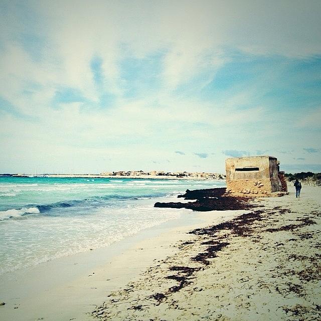 Winter Photograph - #winter #sun On The #beach. #bunkers by Balearic Discovery