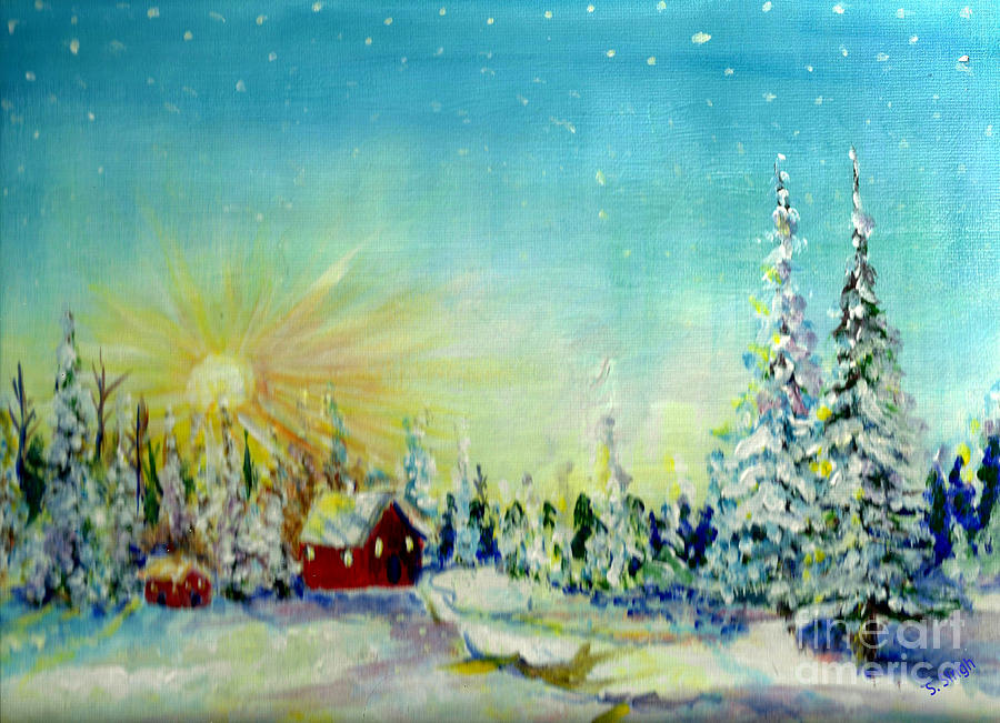 Winter sun Painting by Sarabjit Singh