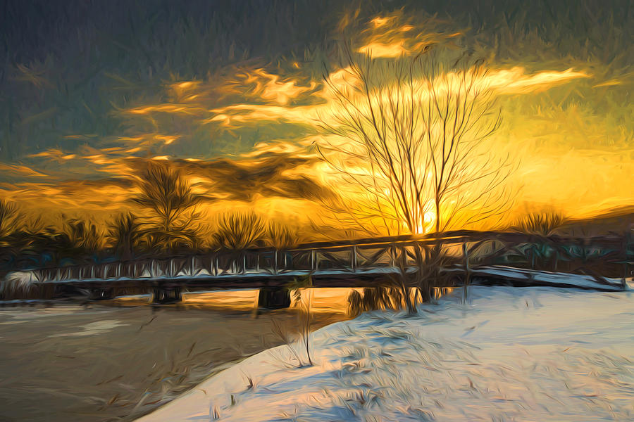 Winter sunrise - Artistic Photograph by Chris Bordeleau