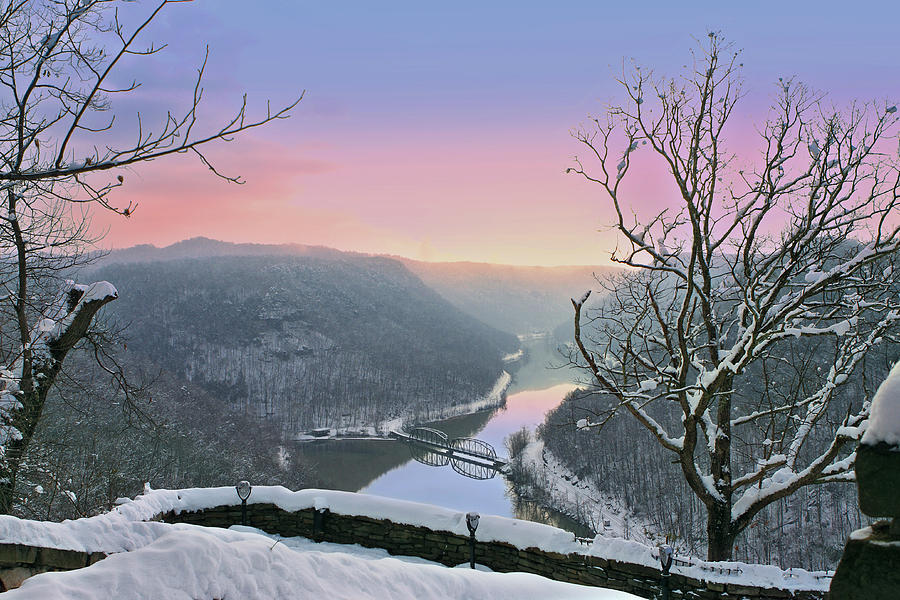 Winter Sunrise at Hawks Nest Photograph by Mary Almond