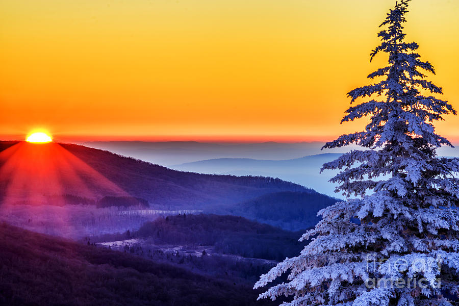 Winter Sunrise Highland Scenic Highway Photograph by Thomas R Fletcher