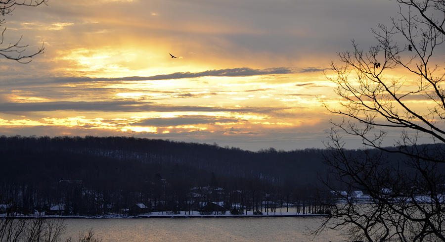 Winter Sunrise Lake Hopatcong Photograph by Maureen E Ritter