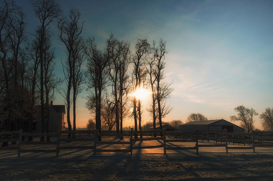 Winter Sunrise On The Farm 01 Photograph by Thomas Woolworth