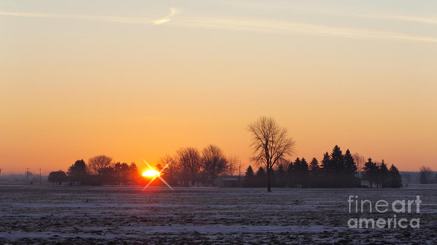 Winter Sunrise on the Farm Photograph by Erick Schmidt