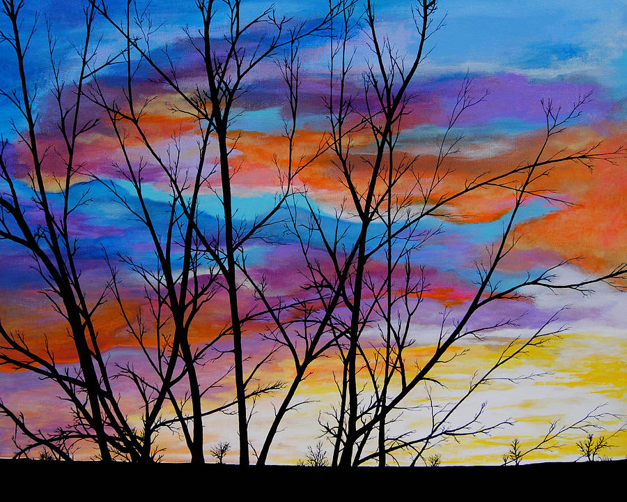 Winter Sunrise Painting by Vallee Johnson