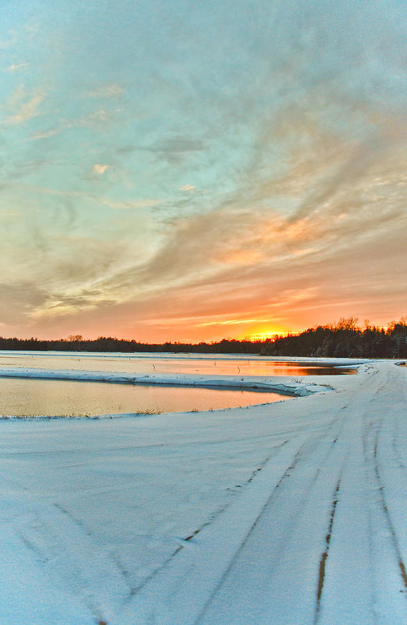 Winter Sunset at Whitesbog NJ Photograph by Beth Venner