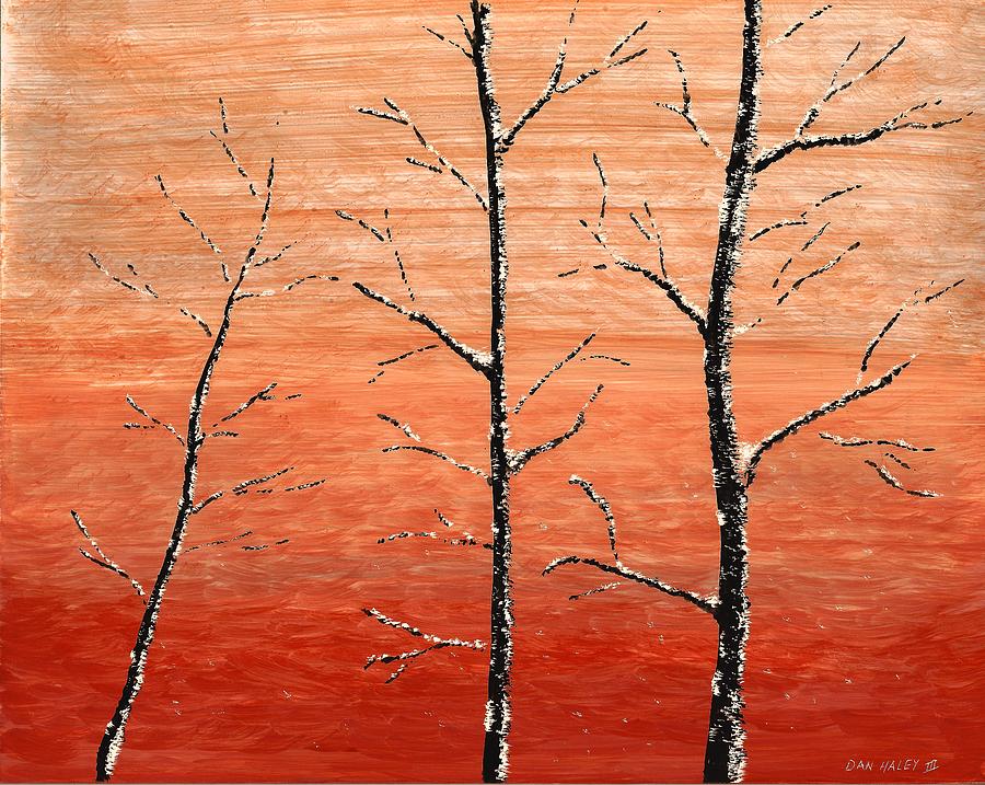 Clayboard Painting - Winter Sunset by Dan Haley Clayboard Painting - Winter Sunset by Dan Haley