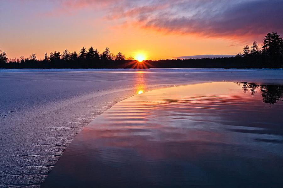 Winter Sunset  Dover NH Photograph by Jeff Sinon