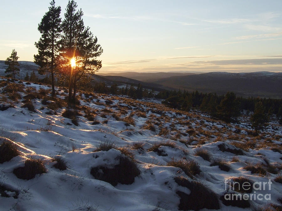Winter Sunset - Hills of Cromdale Photograph by Phil Banks