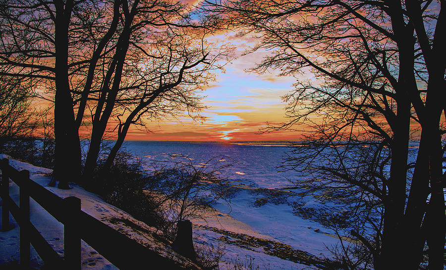 Sunset Photograph - Winter Sunset by Jim Markiewicz