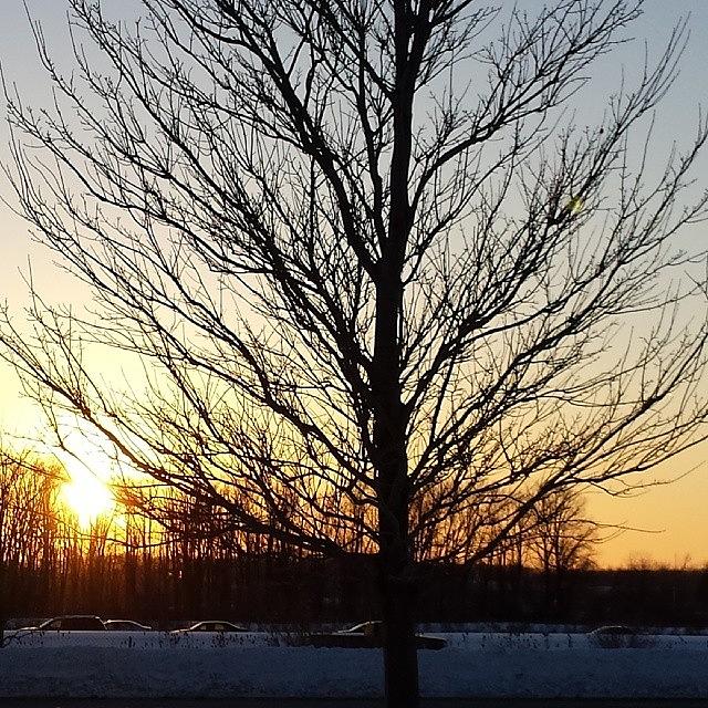 Sunset Photograph - Winter Sunset, Michigan #detroit by Fotochoice Photography