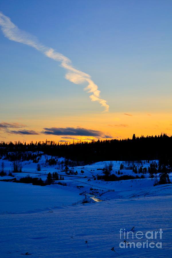 Sunset Photograph - Winter Sunset Nichola Valley by Phil Dionne