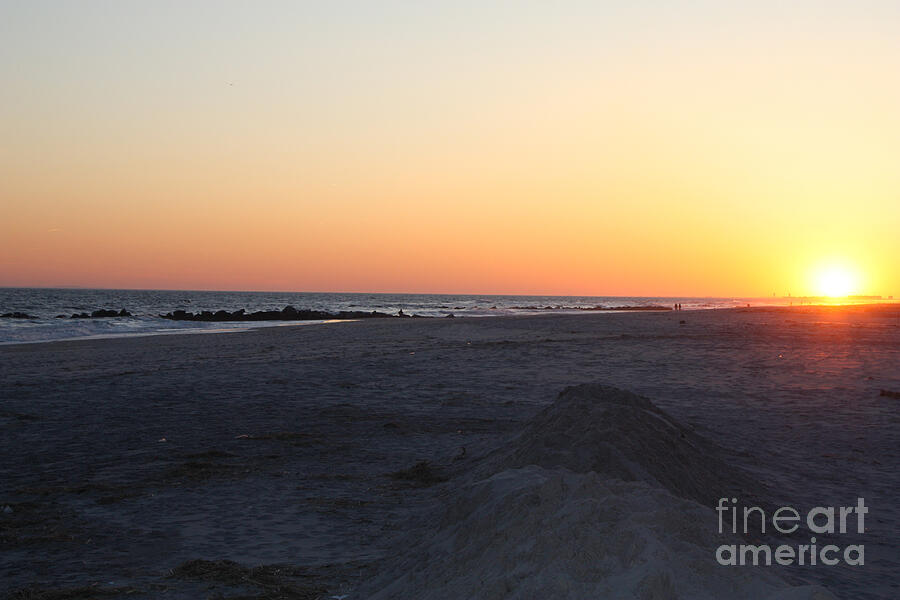 Winter Sunset on Long Beach Photograph by John Telfer