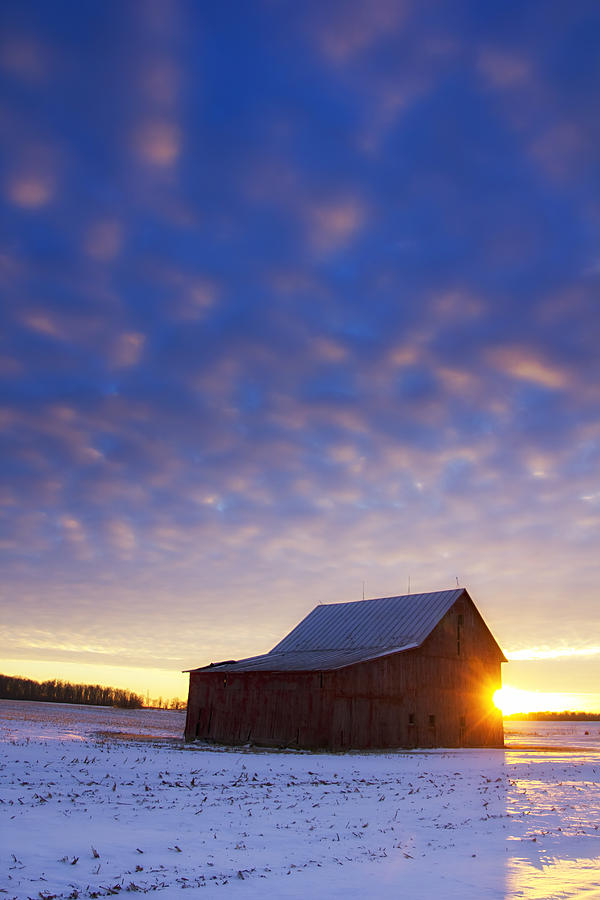 Winter Sunset on the Farm Photograph by Bailey and Huddleston - Fine ...