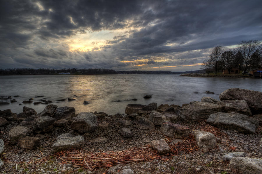 Winter Sunset on the Lake Photograph by David Dufresne