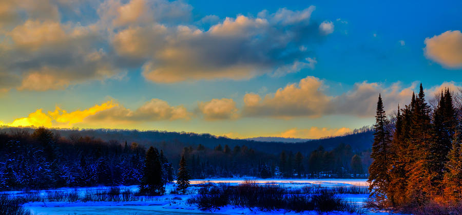Winter Sunset on the Moose River Photograph by David Patterson