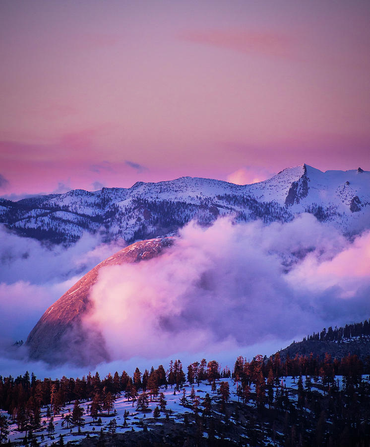 Winter Sunset Over Half Dome As Seen Photograph by Josh Miller Photography