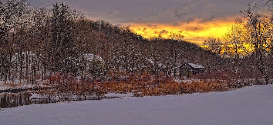 Winter sunset over the farm Photograph by Dave Sandt