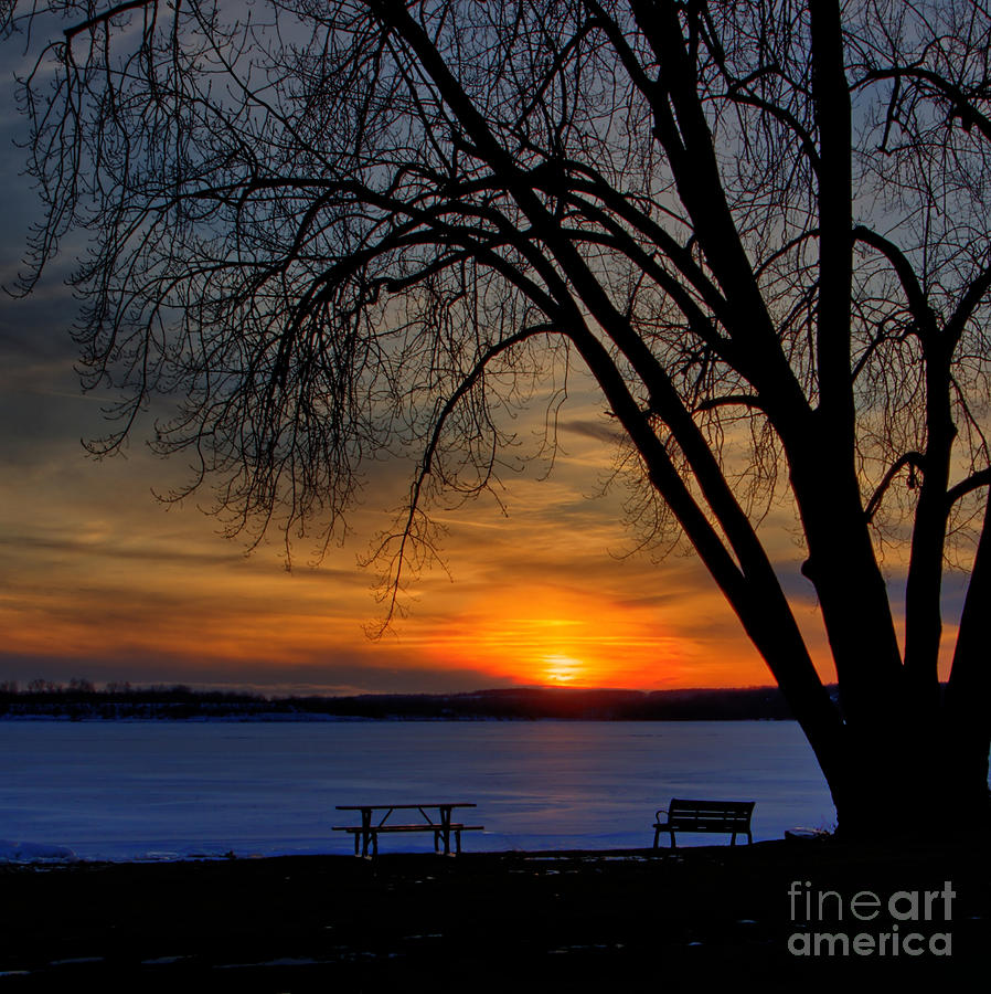 Winter Sunset - Square Photograph by Rod Best