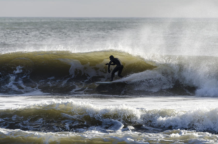 Winter Surfing Belmar NJ Photograph by Maureen E Ritter