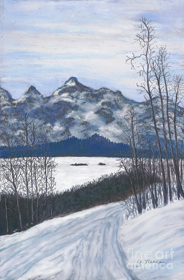 Winter Tetons Painting by Ginny Neece