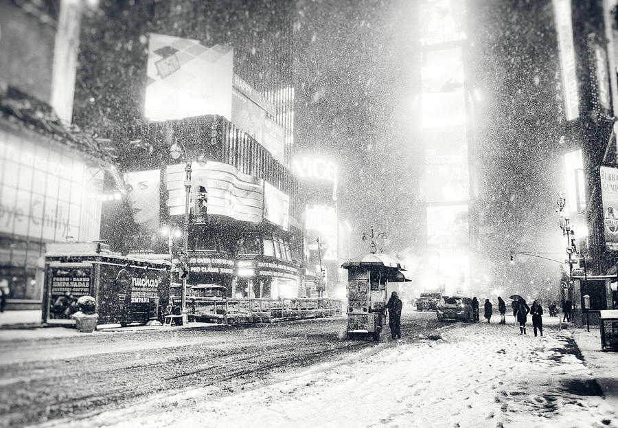 New York City Photograph - Winter - Times Square - New York City by Vivienne Gucwa
