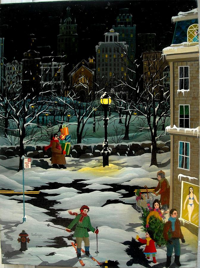 Winter Traffic Painting by Robert  Logrippo