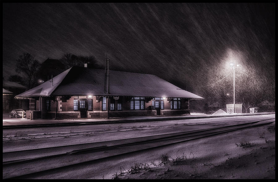 Train Photograph - Winter Train Station  by Vincent Dwyer