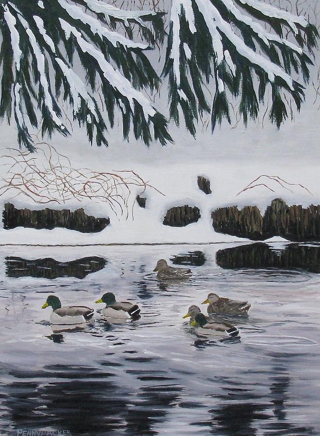 Winter Tranquility Painting by Barb Pennypacker