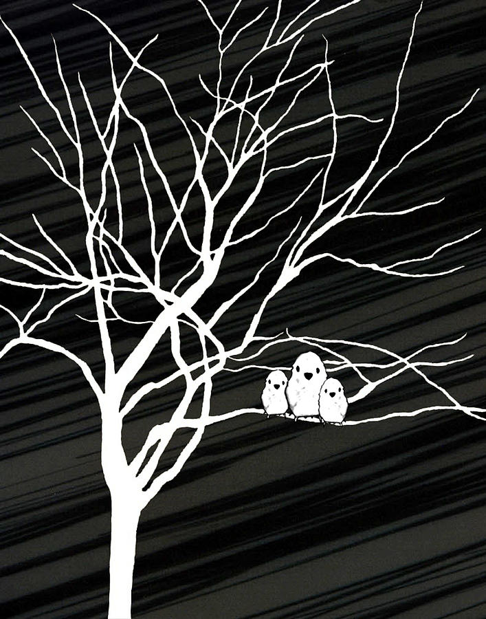 Black And White Digital Art - Winter Tree by Natasha Marco