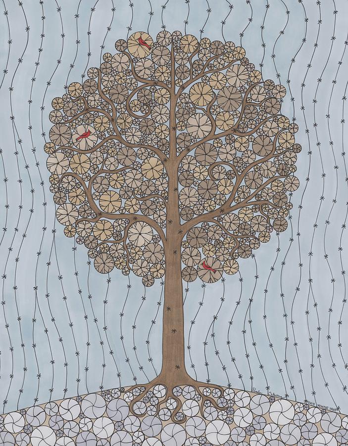 Winter Tree Drawing by Pamela Schiermeyer